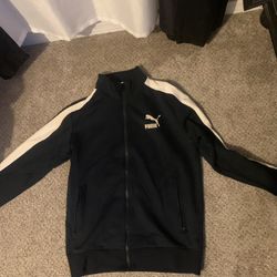 Puma Track Jacket – Men’s Medium Black Zip-Up Athletic Jacket