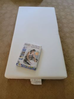 Baby Crib Mattress And NEW Sheets