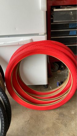 BRAND NEW RED TIRES 26 inch BIKES