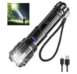 Rechargeable Tactical Flashlight: Ultra Bright High-Lumen LED Beam with USB-C Charging, Heavy Duty Mid-Size Torch for Home Power Outage, Car Emergency