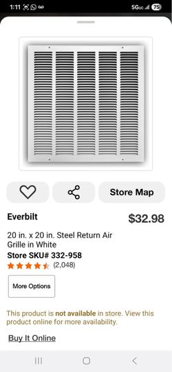 20 in. x 20 in. Steel Return Air Grille in White (Have 6)