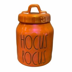 Rae Dunn Hocus Pocus Small Baby Canister Orange Iridescent Luster Jar Decor