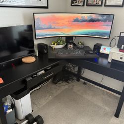 Black Corner Desk