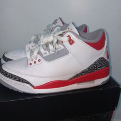 Air Jordan 3 Retro Fire Red Men Size 9 W/Box
