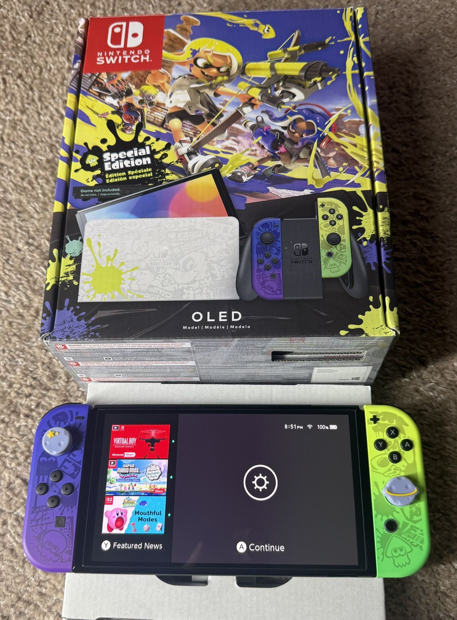 Special Edition Nintendo Switch Oled Splatoon With Box