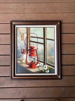 Vintage Framed Still Life Oil Painting - 27” x 31”