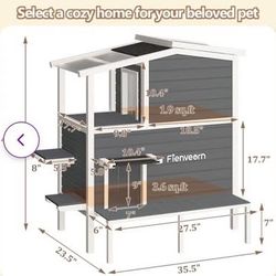 😀 Fienveorn Outdoor Cat House with Removable Cover,