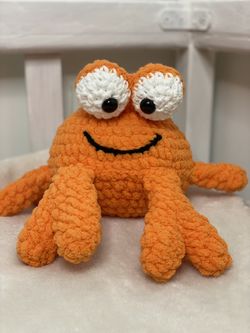 Handmade Toy, Stuffed Crab, Crochet Toy, Christmas Gift