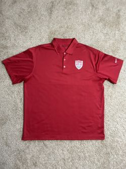 USA SOCCER FIFA WORLD CUP NIKE FC / AUTHENTIC USMNT Men’s Golf Polo Shirt DRI-FIT Jersey w/ Crest Badge / Men’s X-Large / Like New w/o Tags!