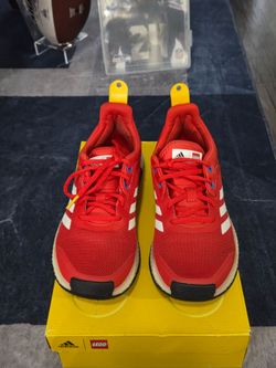 ​👟 LEGO x adidas Sport J 'Red / White / Yellow' VNDS Sz 5.5Y
