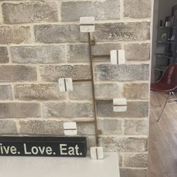 White Marble And Gold Metal Asymmetrical Wall Rack