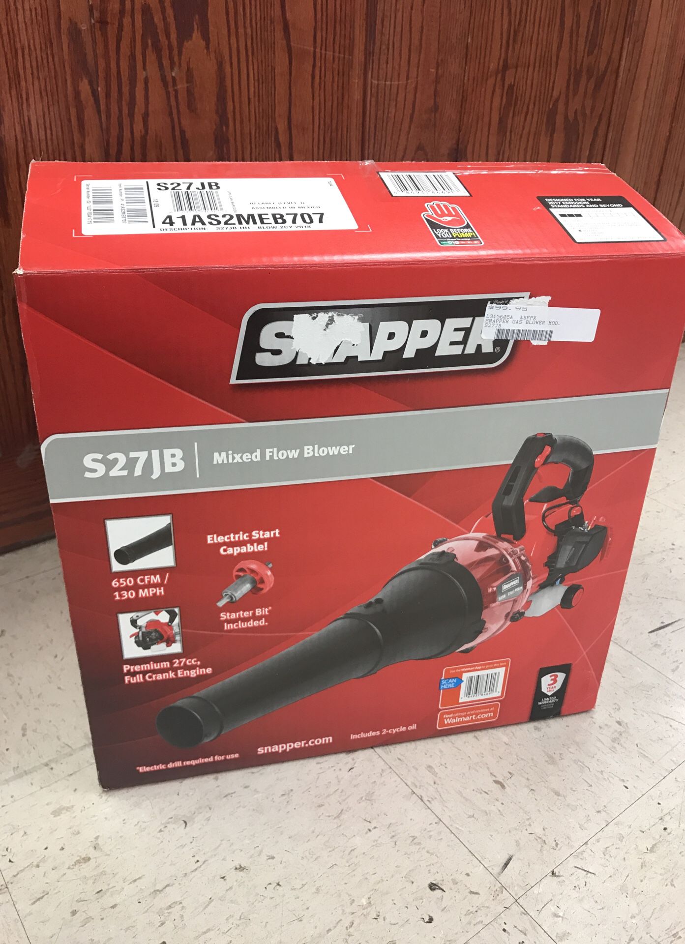 Snapper gas blower s27jb leaf mixed gas blower new