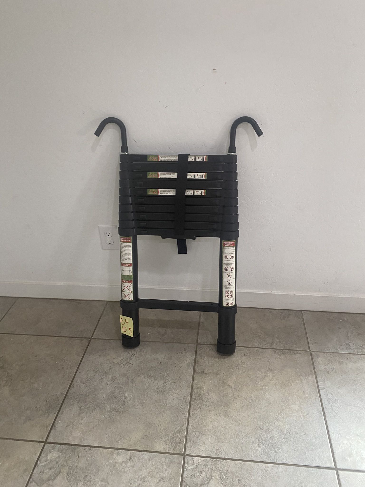 Black 10.5FT Telescopic Ladder New