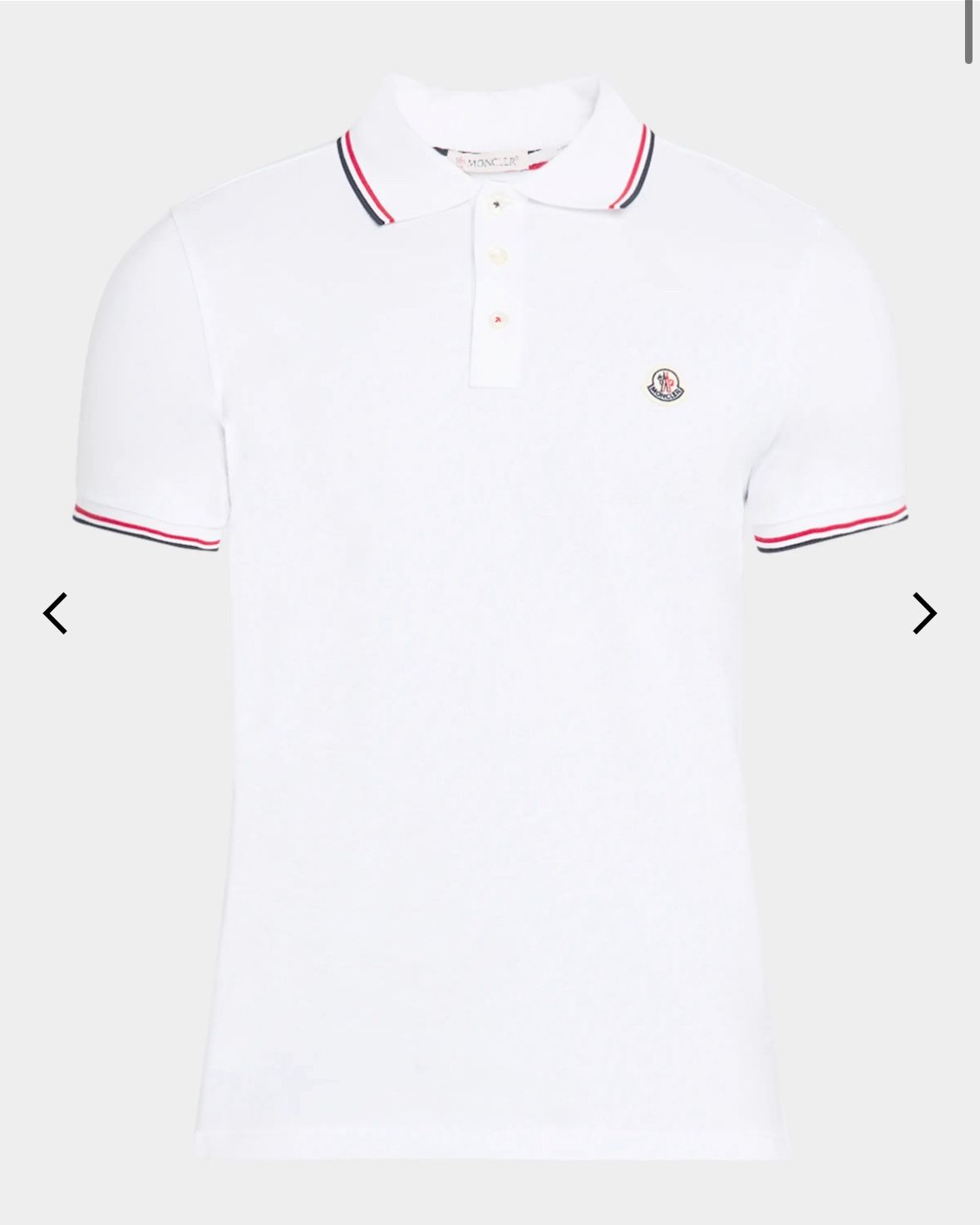 Moncler White Polo