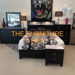 BRAND NEW BED ROOM SET  AVAILABLE KING OR QUEEN SIZE INCLUDES BED FRAME DRESSER MIRROR NIGHTSTAND Same Day Delivery 🚚 Finance Available 