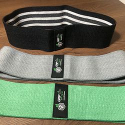 Hip Booty Bands Fabric Resistance Bands for Yoga Home Workout (Set of 3)