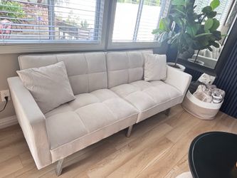 Modern convertible velvet futon sofa