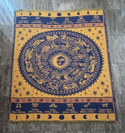 Zodiac Bohemian Woven Wall Tapestry/Throw Blanket 50"×72"