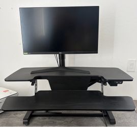 Electric Standing Desk Converter + LG 27” 144Hz G-Sync Monitor