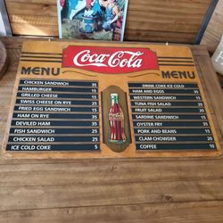 1940s Coca-Cola Menu Board RARE