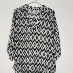Women's Black And White Blouse