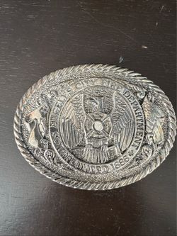 Vtg Los Angeles Fire Dept LAFD California Fire Fighter Brass Cent. Belt Buckle