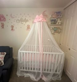 Pink Mosquito net/Canopy with stand