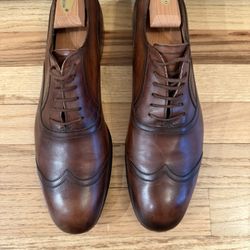Gucci Men’s Brown Leather Wingtip Dress Shoes Size 9 