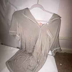 Brown Pj Top Light Brown Size Medium