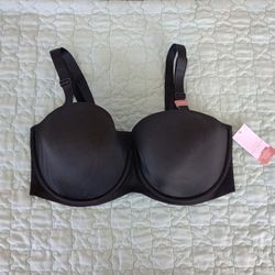 Cacique Size 40DDD Lightly Lined Multi-Way Strapless Black
