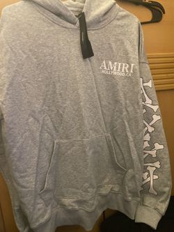 Amiri Hollywood CA Bones Hoodie Grey