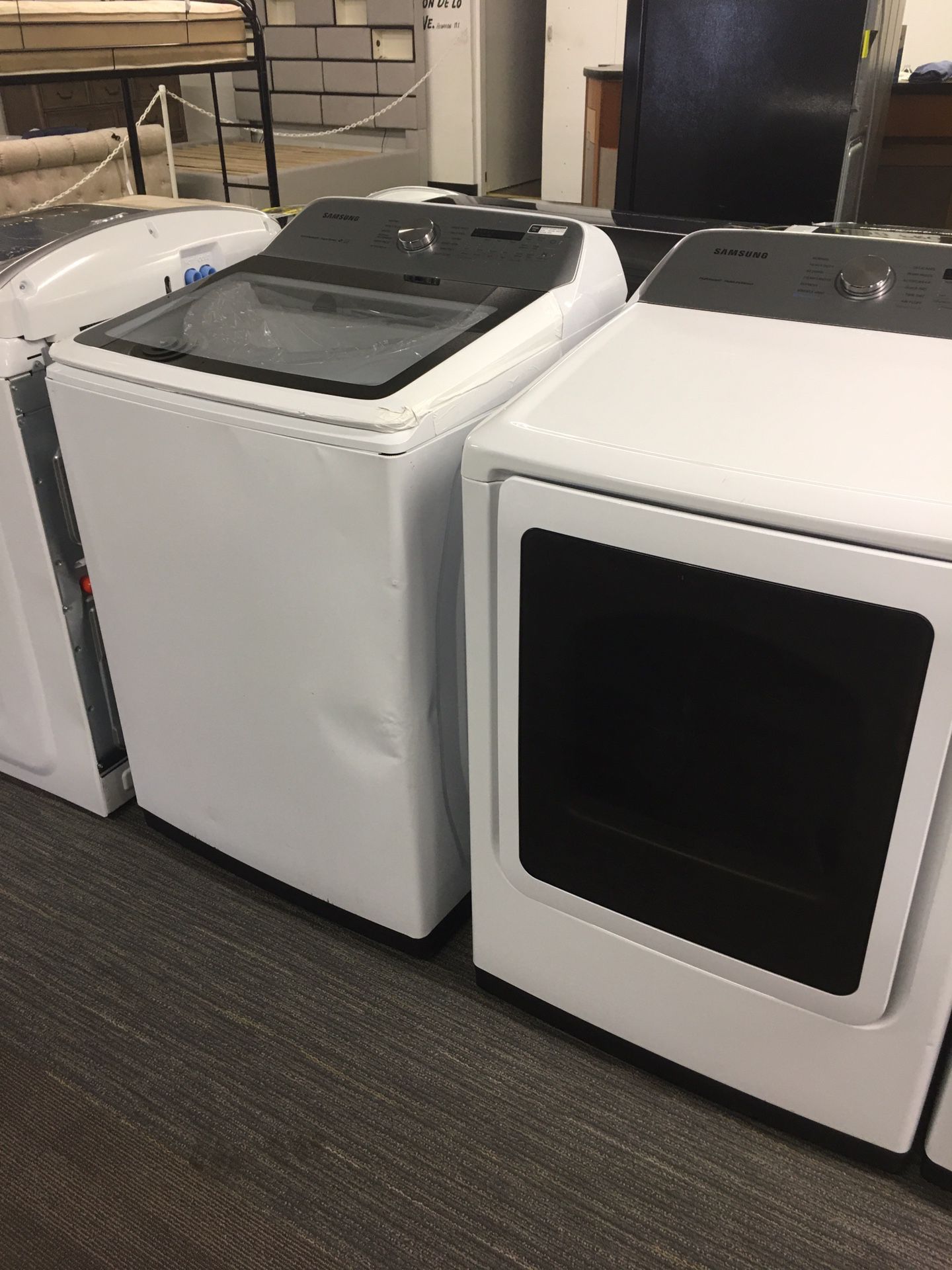 Samsung Brand New Set Washer And Dye King Size Capacity With Warranty Scraches Dent No Credit Needed Just $49 Down payment Cash price $1,500