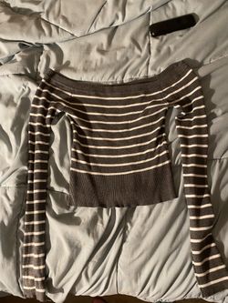 Striped Off The Shoulder Long Sleeve 