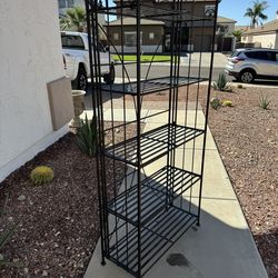 Solid Wrought iron rack shelf / foldable shelves / indoor or patio plant stand  62” tall by 28” wide By 11.5” Deep