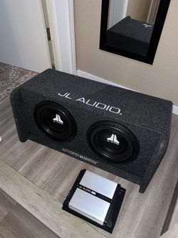 JL Audio 10 Inch Subwoofers In Box With Amp