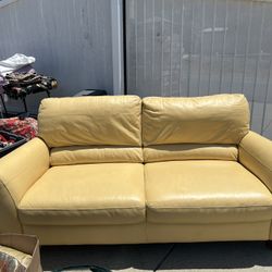 Yellow Leather Couch