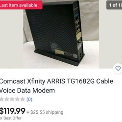 Arris Xfinity TG1682G Cable Modem Router With Battery