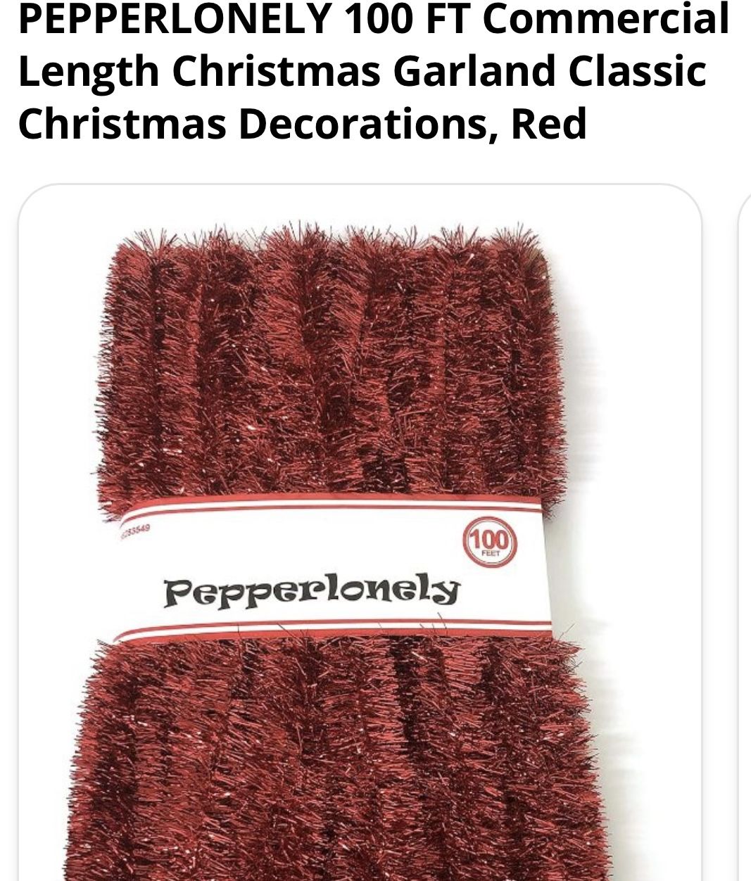 Red Tinsel garlands Unopened Package