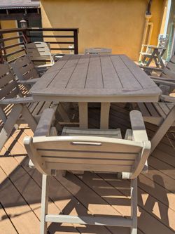 Polywood table + 8 chair outdoor dining set