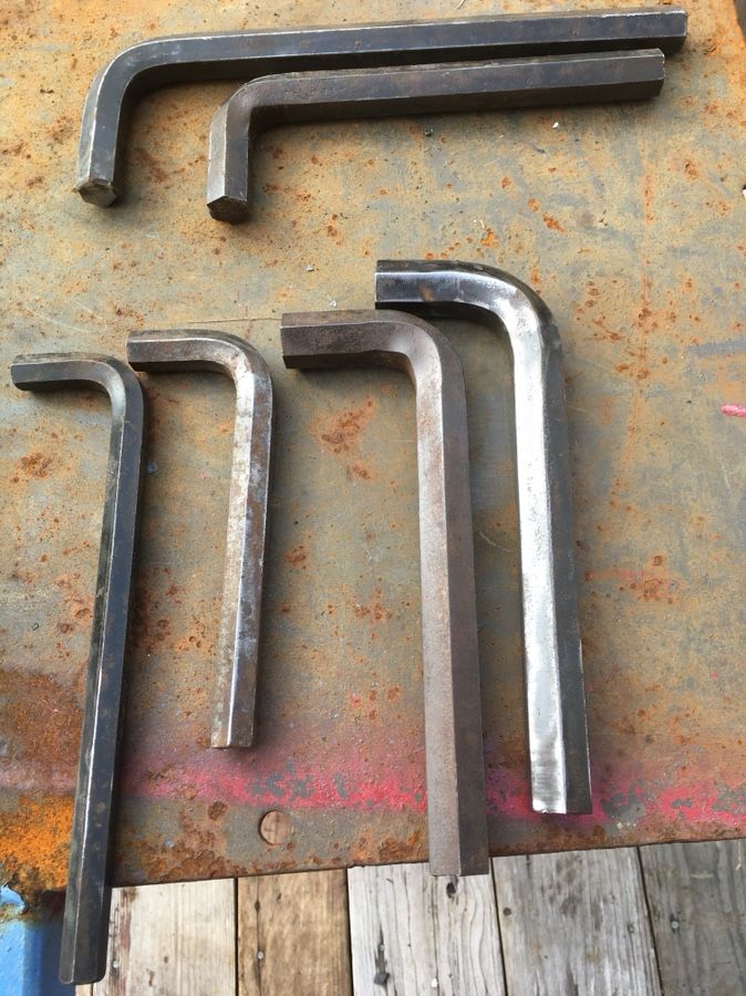 Large Allen wrench’s. 1/2”,9/16”, 2 -17 mm, 2 -3/4”