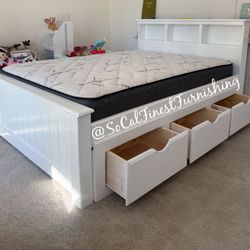 New Full Bed With Drawers And Mattress