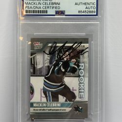 Macklin Celebrini 2024-25 Topps NOW NHL Rookie Sticker Card 30 PSA Auto