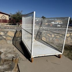 Heavy Duty METAL WOOD STACKING  CRATE WTH WHEELS  LOCK ! Must Pick Up !  Yarbrough Area 