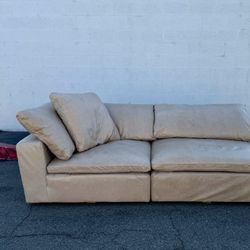 RH Cloud Modular Leather Sofa Luxe 2-Piece Delivery Available