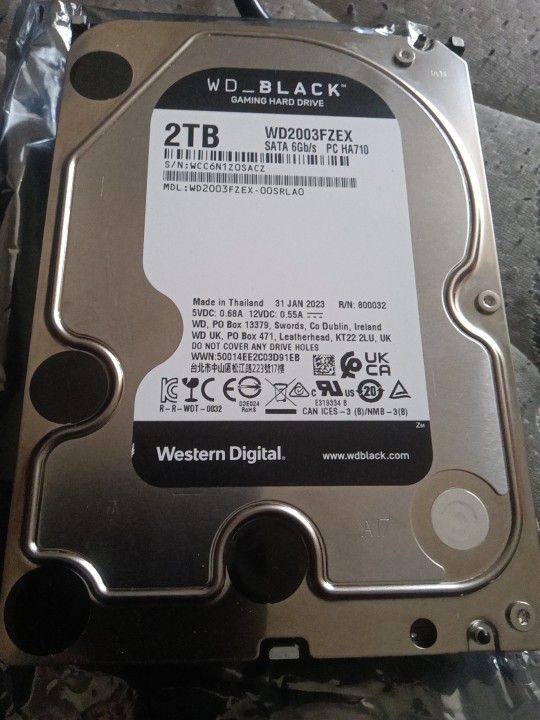 2tb Black Internal WD Gaming Hard Drive