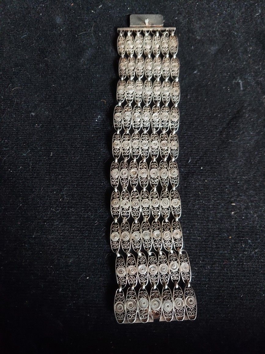 Vintage 800 Silver Filigree Bracelet