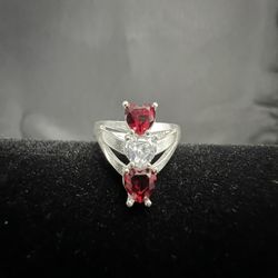 3 Heart Ring .925 Sterling Silver