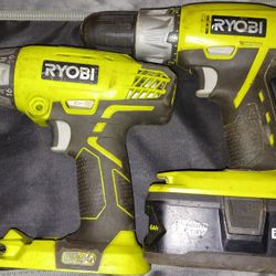 Ryobi P214 18V ONE+ 1/2" Hammer Drill/Driver and Ryobi  P271 18V 1/2" drill. $40 for both