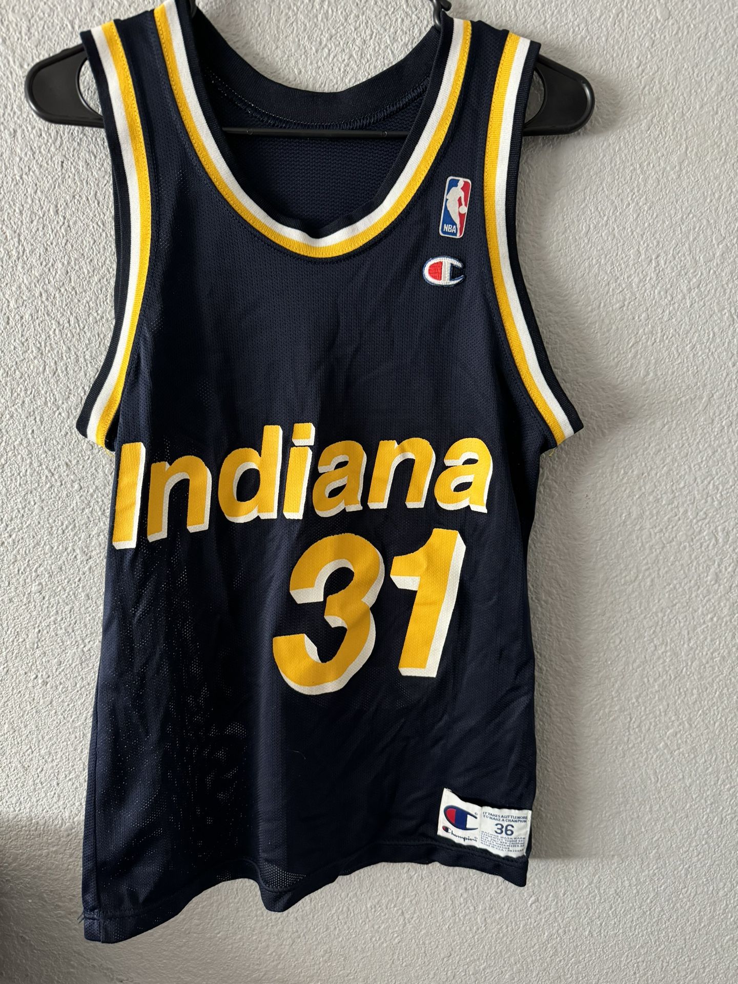 Vintage Reggie Miller Indiana Pacers Jersey New Size Small Champion Brand