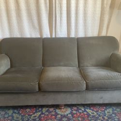 Green Velvet Ethan Allen Sofa